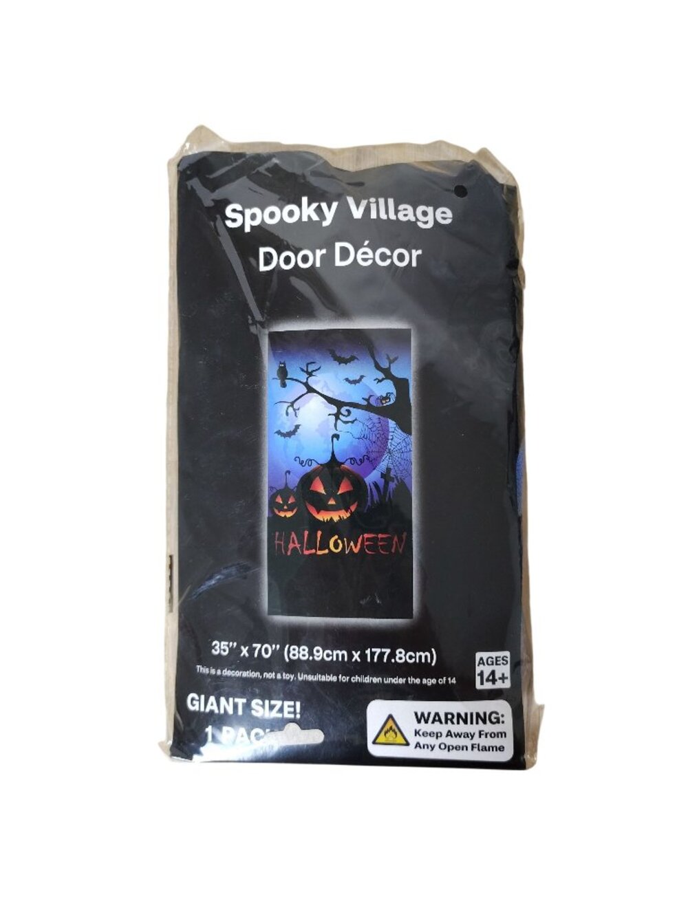 Spooky Village Halloween Pumpkin Door Decor Hanging Cover Wall Banner New